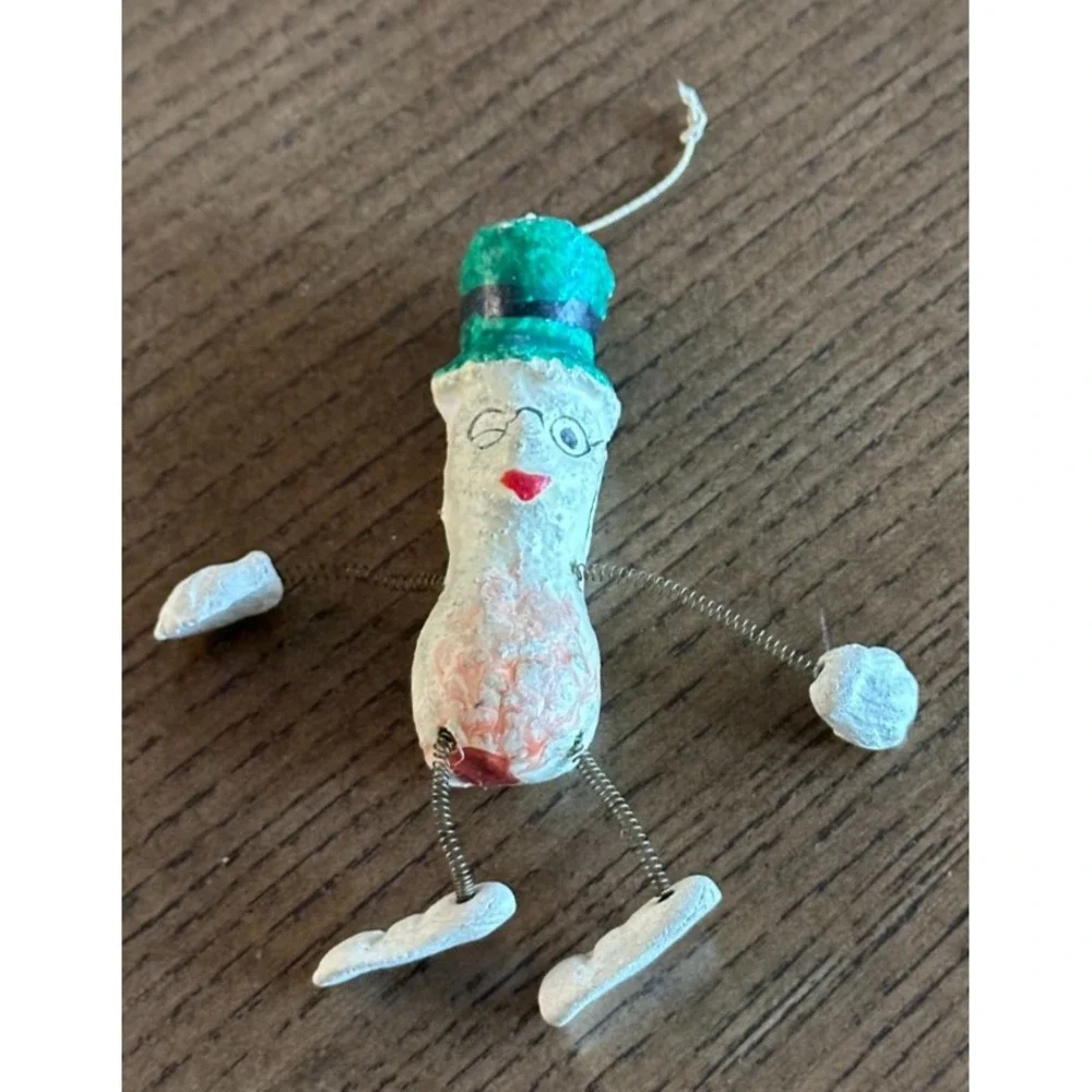 Vintage Planters Mr‎ Peanut Paper Mache Spring Hanging Ornament RARE